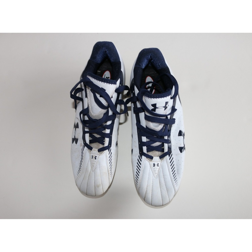 UnderArmour Men's Sz 13 White Lo-Cut Leather Soccer Cleats Nice‎